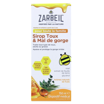 Sirop Toux & Gorge Adultes et Enfants 150ml Zarbeil