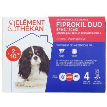 Fiprokil Duo Petits Chiens 67mg/20mg x4 pipettes Clément Thékan