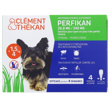 Perfikan Très Petits Chiens 26,8mg/240mg x4 pipettes Clément Thékan