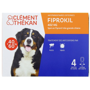 Fiprokil 402mg Très Grands Chiens x4 pipettes Clément Thékan