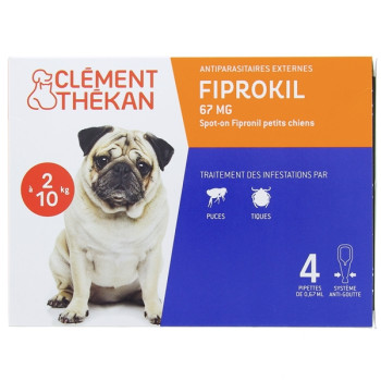 Fiprokil 67mg Petits Chiens x4 pipettes Clément Thékan