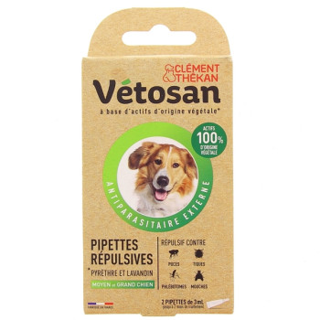 Vétosan Pipettes Répulsives Moyen & Grand Chien x2 Clément Thékan
