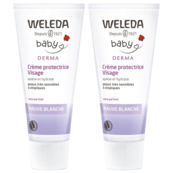 Crème Protectrice Visage Mauve Blanche 2x50ml Weleda