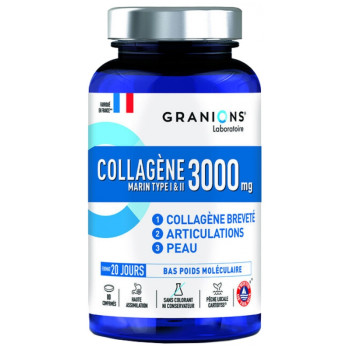 Collagène Marin Type I & II 3000mg x60cpr Granions