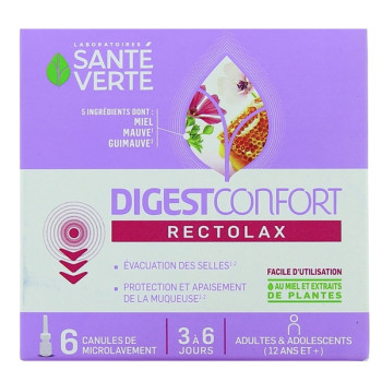 DigestConfort Rectolax x6 Canules de Microlavement Santé Verte