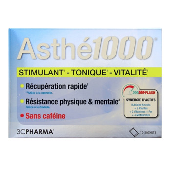 Asthé 1000 Stimulant Tonique Vitalité x10 sachets 3 Chênes