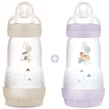 Easy Start Biberons Anti-Colique Débit Moyen Lila/Sable 2x260ml MAM