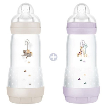 Easy Start Biberons Anti-Colique Débit Rapide Lila/Sable 2x320ml MAM