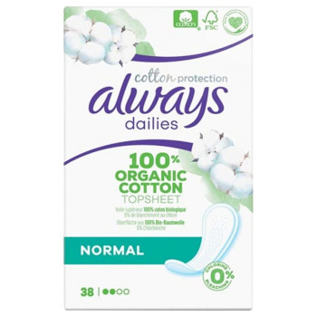 Always Dailies Protège-slip Cotton Protection Normal x38