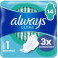 Always Serviettes Hygiéniques Ultra Normal avec ailettes x14
