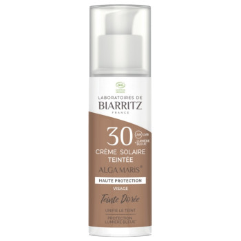 Alga Maris Crème Solaire Teintée Dorée Visage SPF30 Bio 50ml LdBiarritz