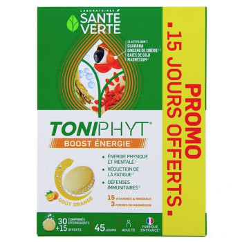 Toniphyt Boost Énergie x30cpr + 15cpr offerts Orange Santé Verte