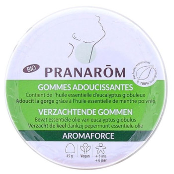 Aromaforce Gommes Adoucissantes Eucalyptus & Menthe poivrée Bio 45g Pranarôm